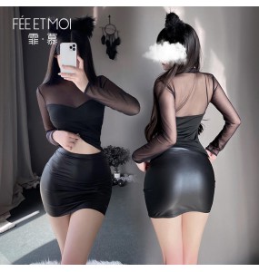 FEE ET MOI - Matte Slim Fit Bodycon Dress (Black)